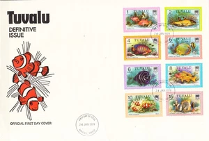 W TUVALU 0096-113 FDC FISHES - Picture 1 of 2