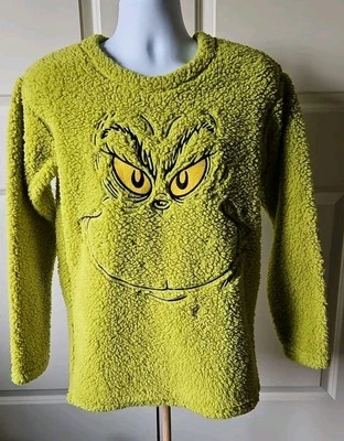 Grinch Who Stole Christmas Dr.Seuss Chunky Fleece Pullover Shirt Adult Size Sm. - Image 1 of 4