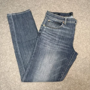 LUCKY BRAND Men's Size 33x32 110 Skinny Distressed 5-Pocket Stretch Blue Jeans - Picture 1 of 14