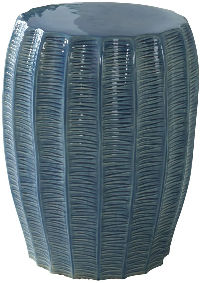 Uttermost 25154 Harbor 15"W Framed Earthenware Garden Stool - Blue - Image 1 of 4