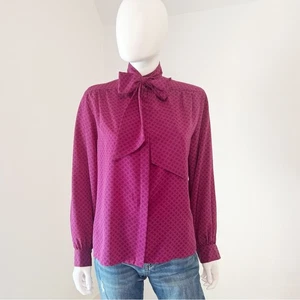 Top vintage Country Sophisticate by Pendleton púrpura con botones cuello atado 8 - Imagen 1 de 14