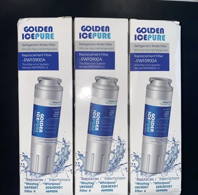 Refrigerator Water Replacement Filter GOLDEN ICEPURE Model RWF0900A NEW (3-Pack) - Image 1 of 4