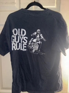 Old Guys Rule Biker Tee Black Men's Size XL Motorcycle Graphic Shirt - Picture 1 of 4