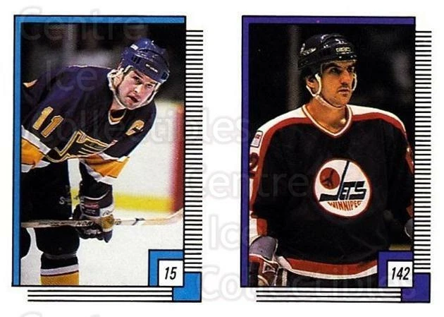 1988-89 O-pee-chee Stickers #015-142 Brian Sutter, Mario Marois - Image 1 of 1