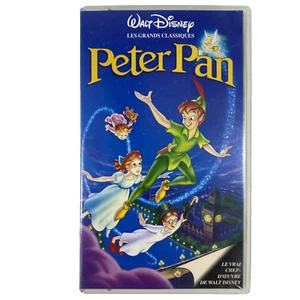 PETER PAN VHS Le Vrai Chef-d'Œuvre de WALT DISNEY Secam Cassette K7 Originale - Photo 1/5