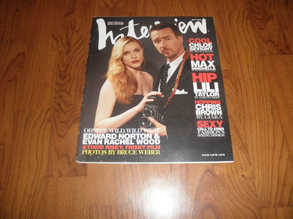 EDWARD NORTON- EVAN RACHEL WOOD -VINTAGE Interview Magazine-2006 - Image 1 of 1