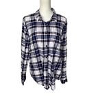 Vans Womens Flannel Button Down Shirt Plaid Long Sleeve Multicolor Size XL