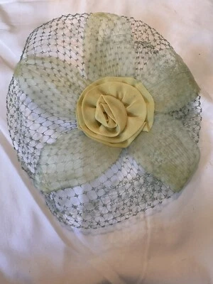 Rede de cobertura de cabelo chapéu malha vintage 1950's Fascinator Pillbox - Imagem 1 de 4