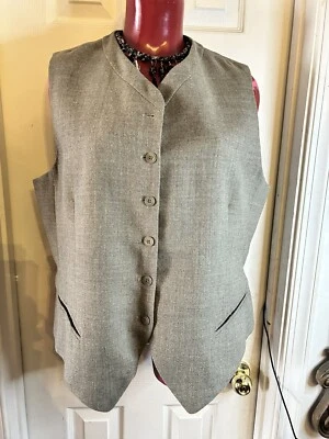 VESTIDO DE NEGÓCIOS RENA ROWAN FOR SAVILLE LÃ PENTEADA BOTÃO COLETE - TAMANHO 16 - CINZA - Imagem 1 de 4