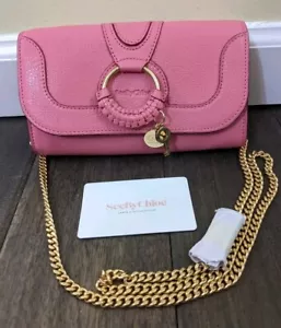 See By Chloe Hana Phone Wallet Pushy Pink Crossbody Clutch Goatskin Leather New - Picture 1 of 10
