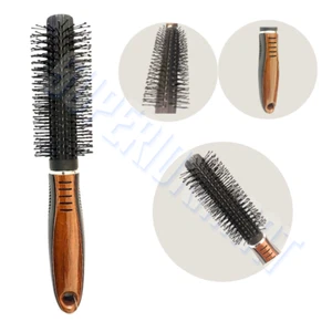 Professional Round Hair Brush Wood Effect Radial Curling Styling Blow Dry Wet - Picture 1 of 3