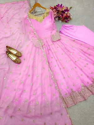 Mujeres Vestido Paquistaní Salwar Kameez Trajes Preparados Indio Boda Fiesta 3 Piezas Foto 1 de 4