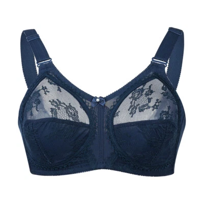 Full Coverage Bralette Wirefree All-Around Comfort Bra Floral Lace Plus Size BH - Image 1 of 4