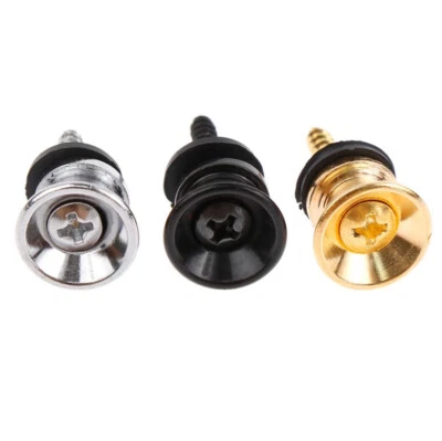 Vintage Guitar Strap Buttons x2 for Stratocaster Telecaster – Chrome,Black,Gold - Image 1 of 4