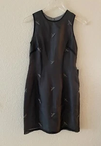 Laundry Shelli Segal Silk Mini Dress Y2K 90’s Sheer Dragonfly Butterfly SZ 4 VTG - Picture 1 of 12