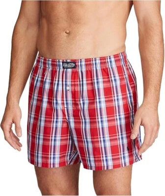 Nuevo Polo Ralph Lauren Para Hombre Tejido A Cuadros Boxer Rojo Multi Pequeño Foto 1 de 4