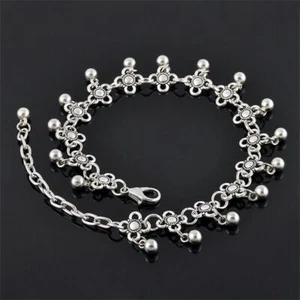 Fashion Flowers Boho Daisy Anklet Bracelet Foot Jewelry Bell Tassel Ankle Chain - Picture 1 of 1