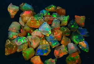 100% Natural Jumbo Ethiopian Fire Opal Play Color Certified Rough Specimen Lot