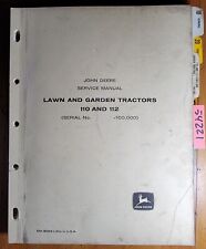 John Deere 110 112 Lawn & Garden Tractor S/N -100000 Service Manual SM-2059 1967