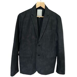 Calvin Klein Men’s Subtle Camo Print Black 2 Button Sport Coat, Large
