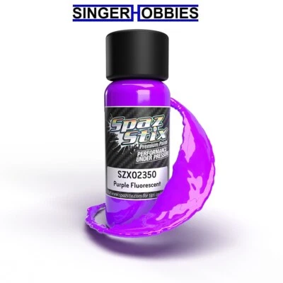 SPAZ STIX SZX02350 Purple Fluorescent Airbrush Ready Paint, 2oz Bottle HRP - Image 1 of 2