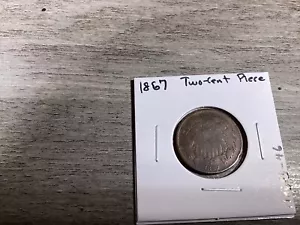 1867 Two-Cent Civil War Era U.S. Copper Coin-110623-46 - Picture 1 of 4