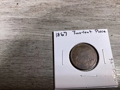 1867 Two Cent US Copper Coin 110623 46tr - Image 1 of 4