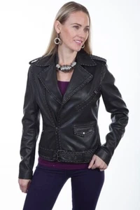 Scully L255 11 M Womens Black Soft Lamb Studded Motorcycle Jacket, Medium - Picture 1 of 1