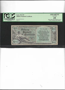 MILITARY PAYMENT CERTIFICATE SERIES 481 $10 APPARENT VERY FINE 25 - Picture 1 of 2
