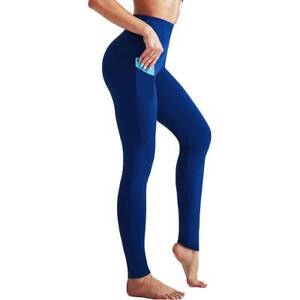 Womens High Waist Gym Leggings Stretch Pocket Fitness Sports Running Train Pants