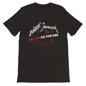 MAGLIETTA METALLICA & RAVEN KILL EM ALL FOR ONE TOUR 1983 - Foto 1 di 3