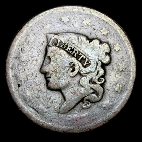 1837 Coronet Head Large Cent Coin ---- Nice Type Coin ----    #OH596 Cover