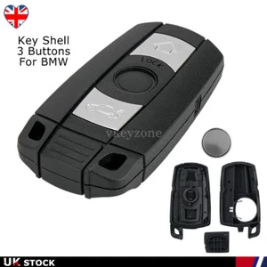 For BMW 1 3 5 6 7 Series E90 E92 E93 E60 E81 E63 3 Button Smart Car Key Fob Case - Picture 1 of 10