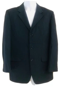 Andrew Fezza Black pinstripe Men's/Boys Plus Sport Coat Jacket Blazer Size 16H - Picture 1 of 12