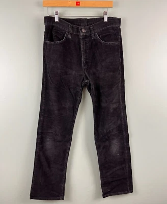 Calça jeans masculina Levis 519 31x32 veludo preto aba branca anos 80 vintage - Imagem 1 de 4