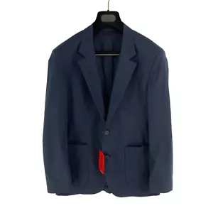 HUGO BOSS Hombre Azul Marino Algodón Entallado Americana Talla Eu 46GB / US 36 - Imagen 1 de 14