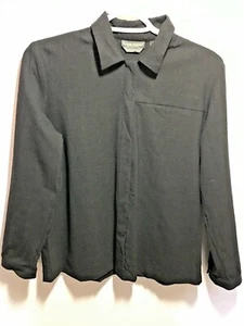 Blusa para mujer Banana Republic con botones manga larga lana negra talla pequeña - Imagen 1 de 6