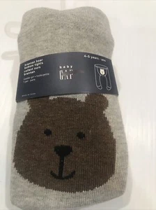 Baby Gap Girl Gray Cable Knit Brannan Bear Bottom Tights 4-5 years Cotton Knit - Picture 1 of 3