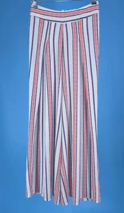 Shinestar Womens Sz S Wide Leg Pants Pull On Zip Flowy Vacation Travel Festival - Picture 1 of 19