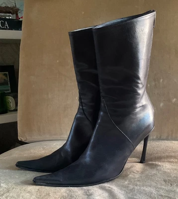 Botines Carlo Paolo tacón alto media pantorrilla talla 39 vintage Foto 1 de 4