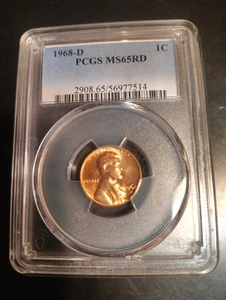 1968 D PCGS MS 65 Full RD Lincoln Cent - Picture 1 of 1