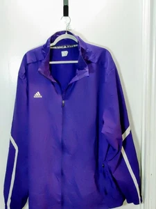 Adidas Mens 3XL Purple Mock Neck Fall Zip Windbreaker Outdoor Winter Jacket - Picture 1 of 11