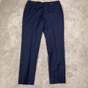 Armani Exchange Textured Wool Dress Pants Mens 34 Blue Formal Preppycore Wedding - Picture 1 of 15