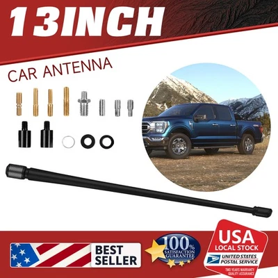 13" inch Antenna Mast Black Rubber Radio AM/FM for 2001-2003 GMC Sierra 1500 HD - Imagem 1 de 4
