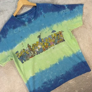Universal Studios Men's Simpsons Tie Dye Graphic T-Shirt Blue Green Size L - Picture 1 of 8