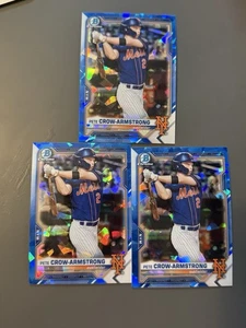2021 Bowman Chrome Sapphire Pete Crow-Armstrong Refractor 3 ct lot (!) BCP-22 - Picture 1 of 2