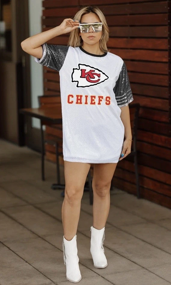 VESTIDO JERSEY CON LENTEJUELAS GAMEDAY COUTURE KANSAS CITY CHIEFS BLING IT - XXL Foto 1 de 4
