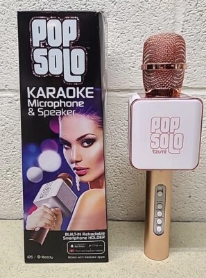 Micrófono y Altavoz Karaoke Bluetooth Oro Rosa Tzumi Pop Solo - IOS / Android Foto 1 de 4