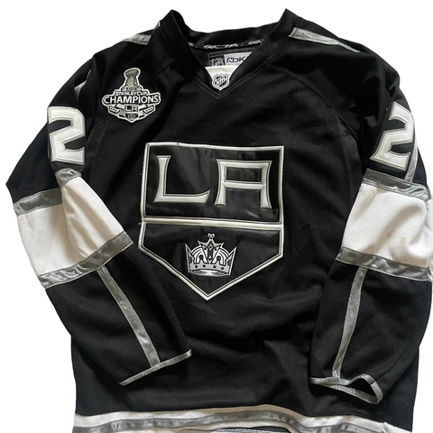 Jonathan Quick LA Kings Black Jersey 2012 Stanley Cup Champions Size 50 Cover
