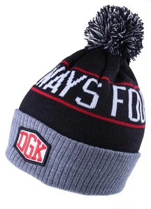 Dirty Ghetto Kids DGK Black Red Grey Always Four-20 Four-Twenty Pom Beanie Hat - Picture 1 of 2